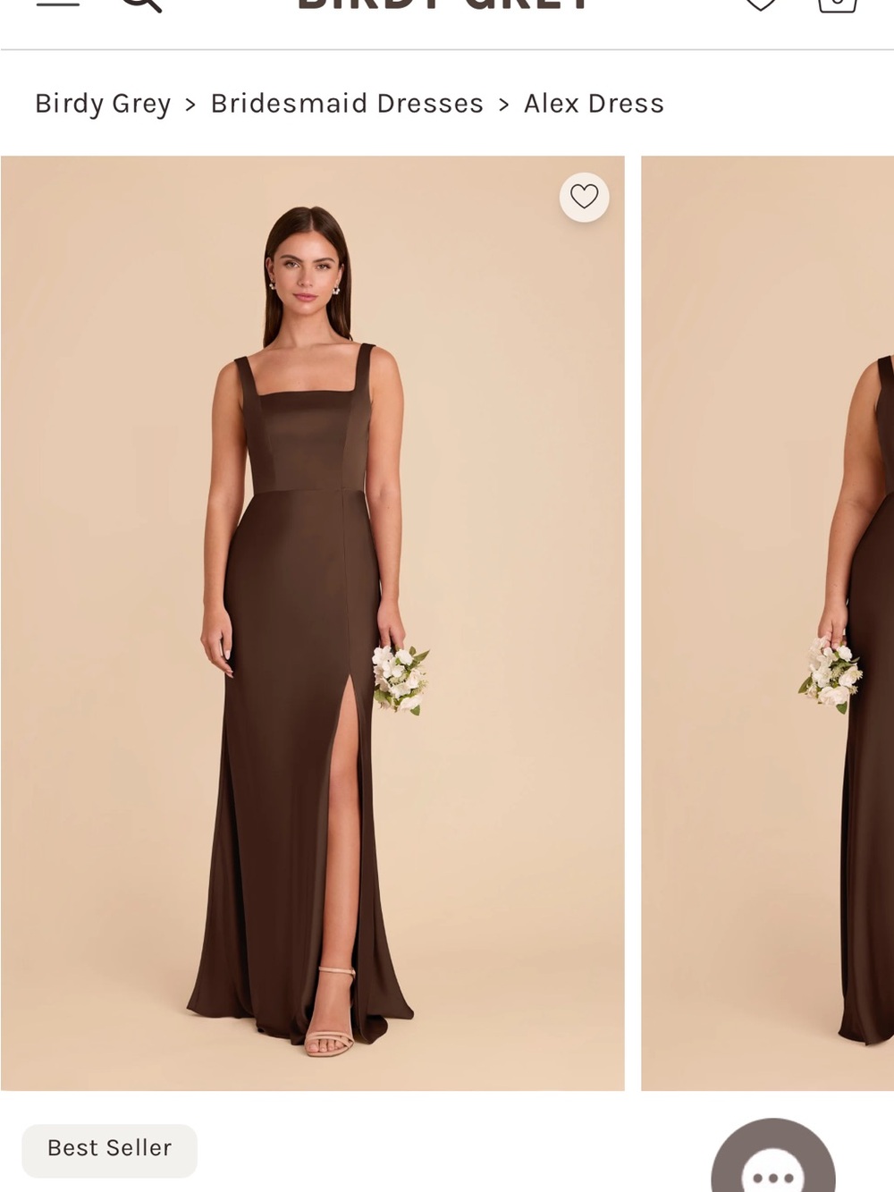 Birdy Grey Alex Maxi Dress in Brown with Square Neck